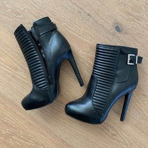 Black heeled booties